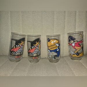 Vintage 1977 McDonalds Series Glasses Lot Of 4 Cups Tumblers McDonaldland